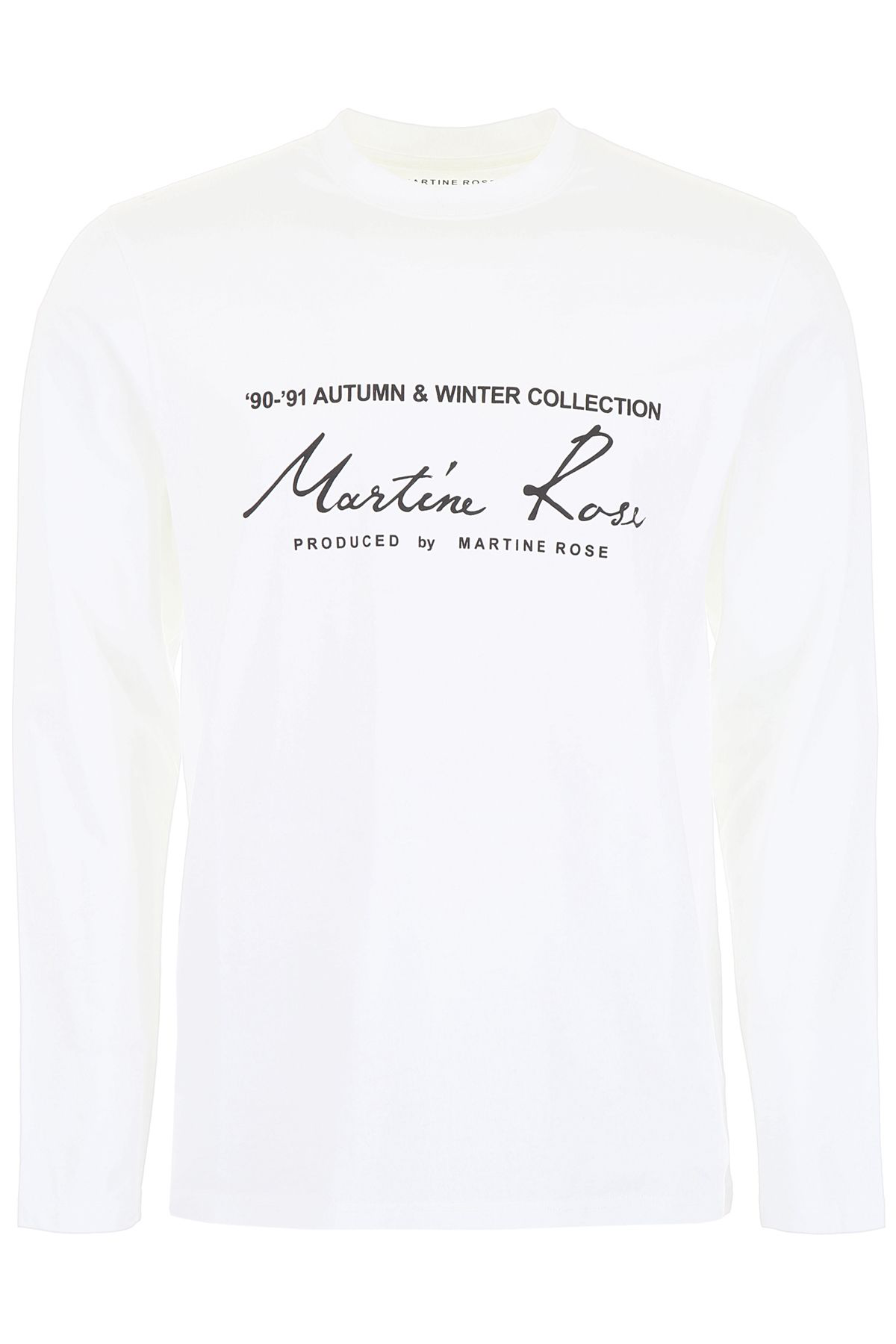 Martine Rose Logo-print Long-sleeved Cotton T-shirt In White | ModeSens