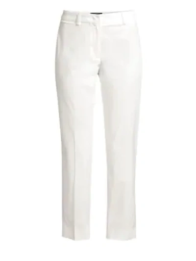 Shop Weekend Max Mara Alibi Stretch-cotton Ankle Pants In White