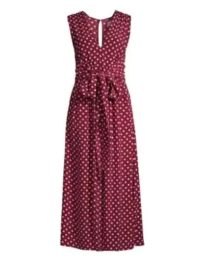 Shop Kate Spade Lia Dotted Jumpsuit In Rhubarb Pink