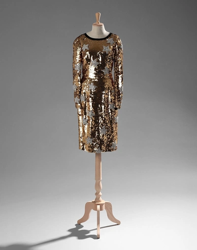 Shop Dolce & Gabbana Knee-length Dresses In Gold