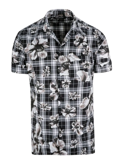 Shop Neil Barrett Floral Printed Shirt In Black