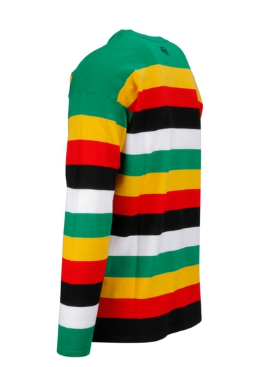 Shop Loewe Striped Fine Knit Sweater In Multicolour