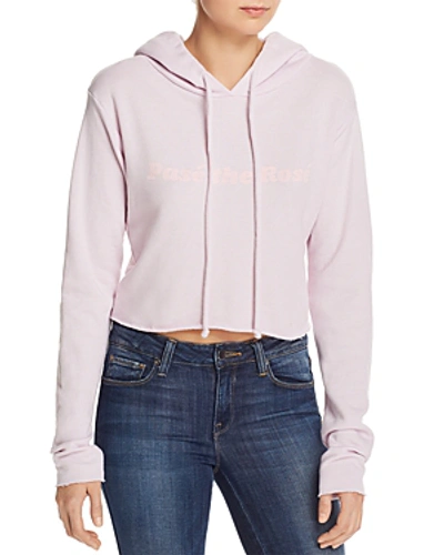 Shop Wildfox Pase The Rose Cropped Hooded Sweatshirt In Primrose