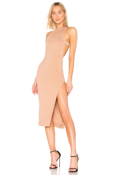 Shop Nbd Late Night Midi Dress In Nude