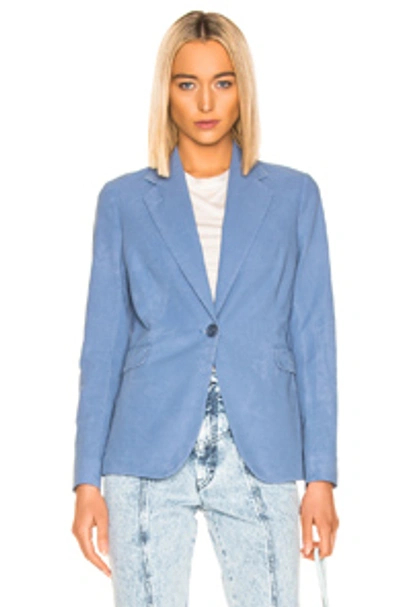 Shop Acne Studios Janice Suit Jacket In Mineral Blue