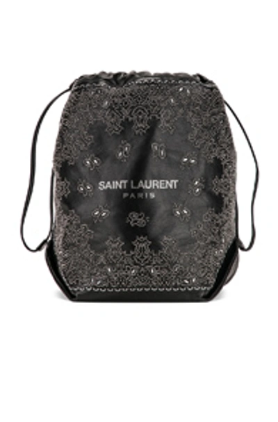Shop Saint Laurent Bandana Pouch Bag In Black