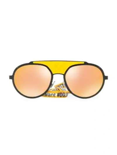 Shop Dolce & Gabbana Madison Up 55mm Round Sunglasses In Orange