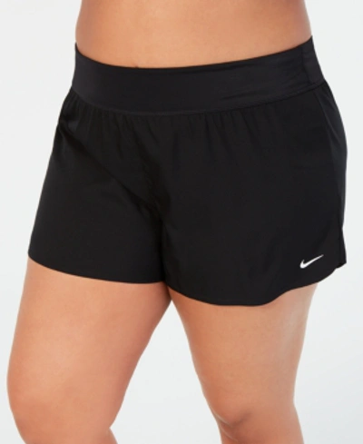 Shop Nike Plus 2.5" Size Element Swim Shorts In Black