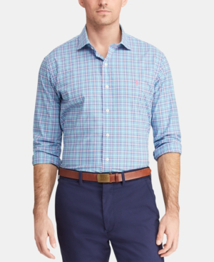 polo ralph lauren men's classic fit stretch poplin shirt