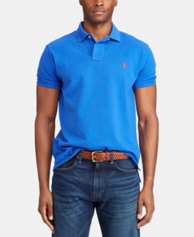 Shop Polo Ralph Lauren Men's Classic-fit Cotton Mesh Polo Shirt In New Iris Blue