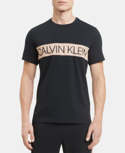 Shop Calvin Klein Statement 1981 Men's Logo Cotton T-shirt In Black