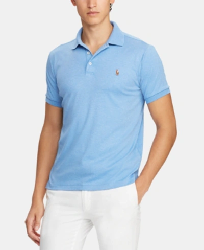 Shop Polo Ralph Lauren Men's Custom Slim Fit Cotton Polo, Created For Macy's In Soft Royal Heather