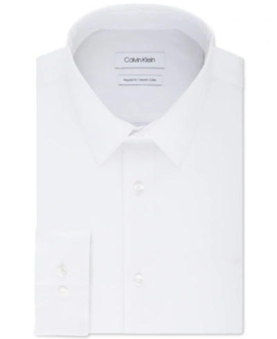 Shop Calvin Klein Men's Classic/regular-fit Stretch Flex Collar Solid Dress Shirt In White