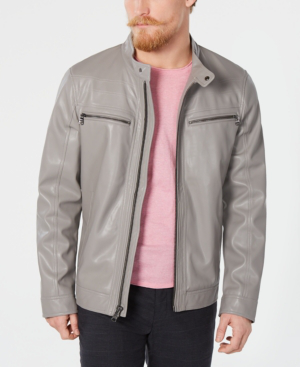 calvin klein men's leather jacket