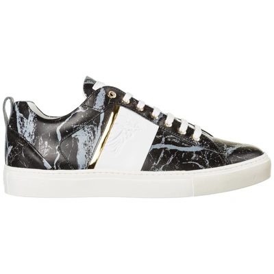 Shop Versace Men's Shoes Leather Trainers Sneakers Medusa In Black