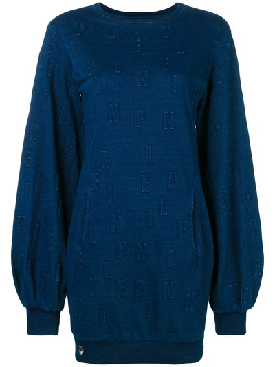 Shop Philipp Plein Long Logo Sweatshirt In Blue