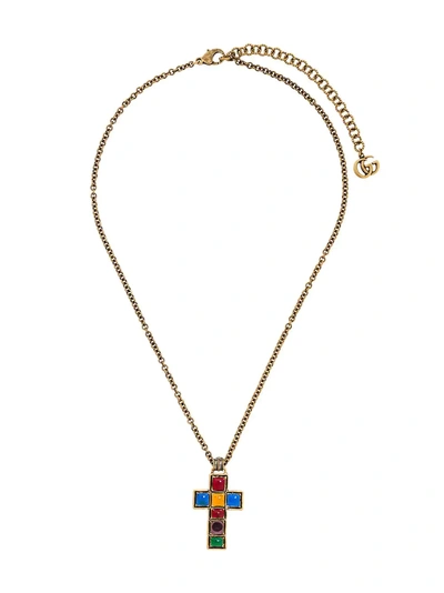 Shop Gucci Cross Necklace - Gold