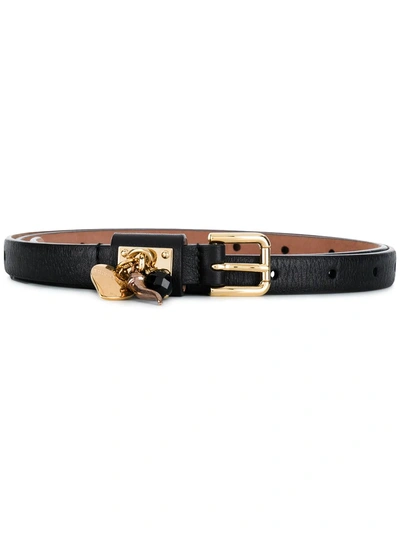 Shop Dolce & Gabbana Charm Detail Belt - Black
