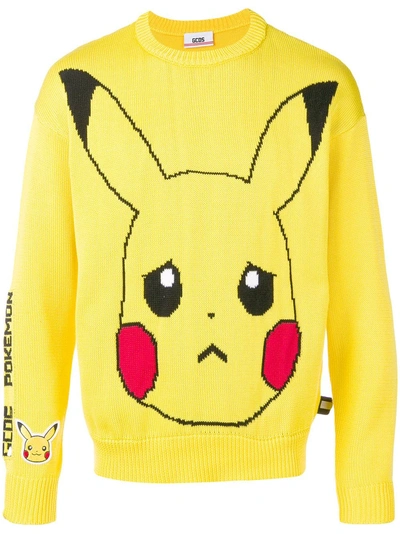 Shop Gcds Pikachu Intarsia Jumper - Yellow