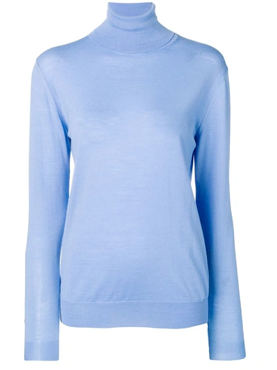 Shop Stella Mccartney Fine-knit Turtleneck Jumper - Blue