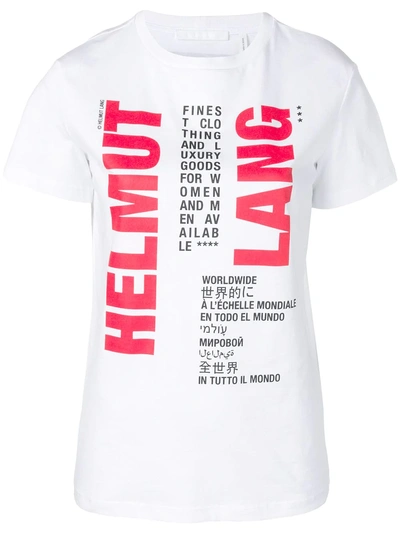 Shop Helmut Lang Logo Print T-shirt - White