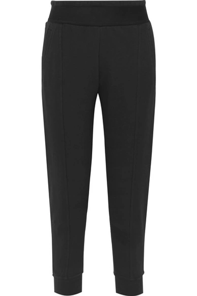 Shop Adidas By Stella Mccartney Essentials French Cotton-blend Terry Track Pants In Black