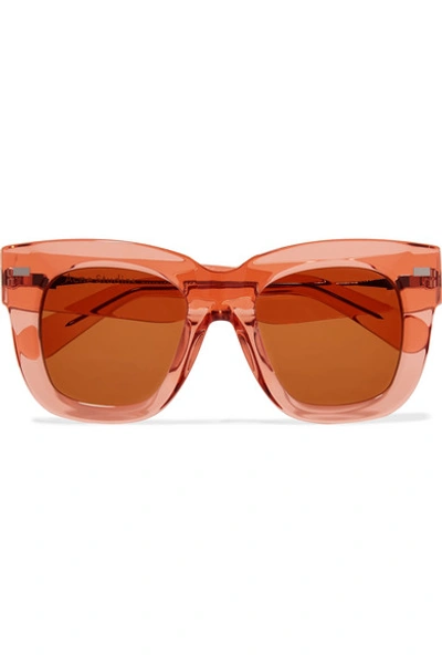 Shop Acne Studios Library Square-frame Acetate Sunglasses In Orange