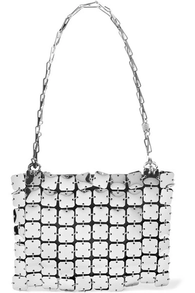 Shop Paco Rabanne Square 1969 Chainmail And Leather Shoulder Bag In Silver