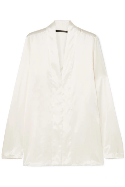 Shop Haider Ackermann Silk-satin Shirt In White