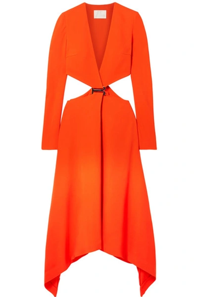 Shop Dion Lee Embellished Cutout Cady Maxi Dress In Bright Orange