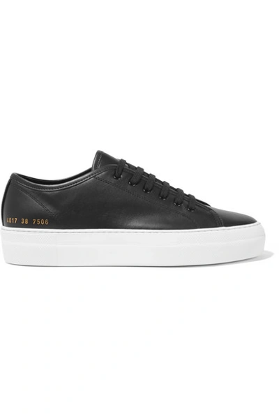 Shop Common Projects Tournament Leather Sneakers In Black