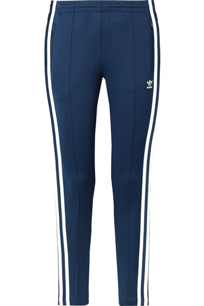 Adidas Originals Superstar Striped Satin-jersey Track Pants In Navy |  ModeSens