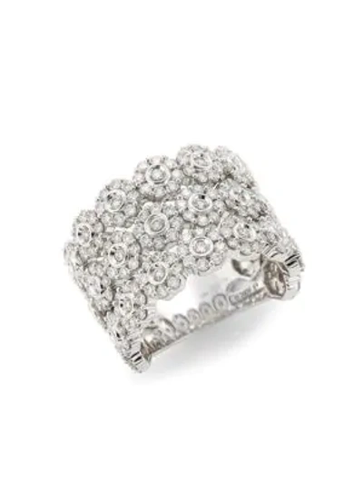 Shop Hueb Diamond Flower 18k White Gold Ring