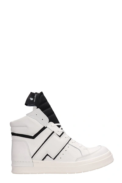 Shop Cinzia Araia White Leather High-top Sneakers