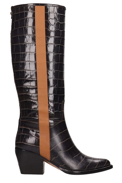 Shop Chloé Black Leather Vinny Boot