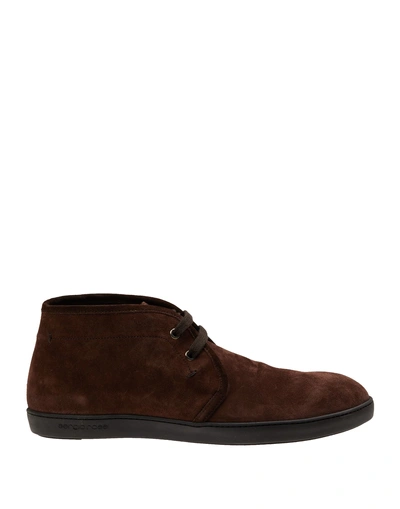 Shop Sergio Rossi Ankle Boots In Dark Brown
