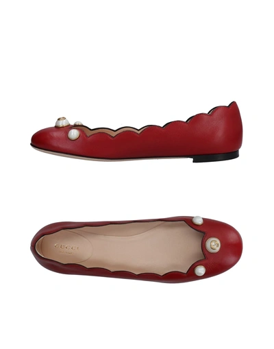 Shop Gucci Ballet Flats In Red