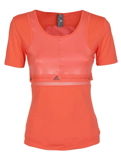 Shop Adidas By Stella Mccartney Short Sleeve T-shirt In Orange