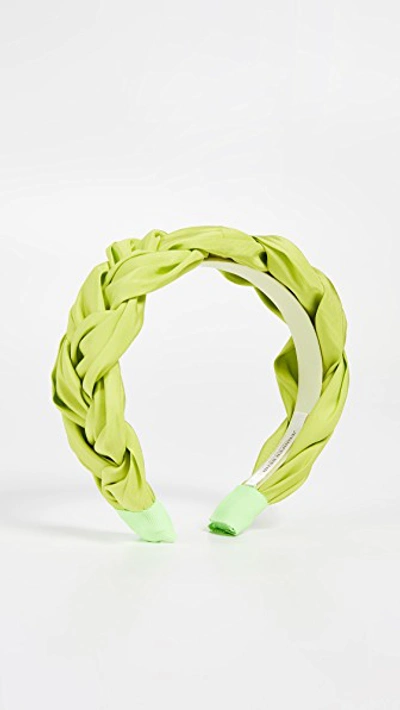Shop Jennifer Behr Lorelei Headband In Acid Green