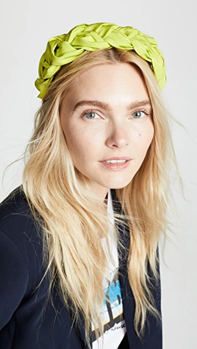 Shop Jennifer Behr Lorelei Headband In Acid Green