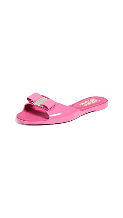 Shop Ferragamo Cirella Slide Sandals In Bubble Gum