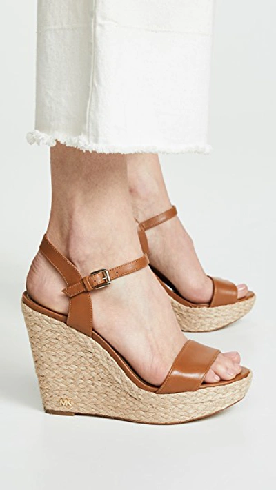 Shop Michael Michael Kors Jill Wedge Espadrilles In Acorn