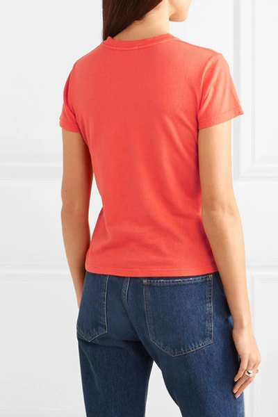 Shop Agolde Baby Cropped Cotton-jersey T-shirt In Orange