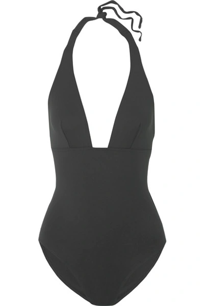 Eres Les Essentiels Lupin Halterneck Swimsuit In Charcoal | ModeSens