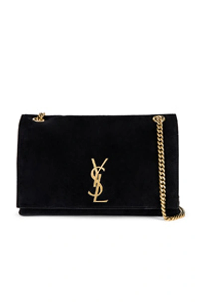 Shop Saint Laurent Medium Kate Reversible Chain Bag In Black