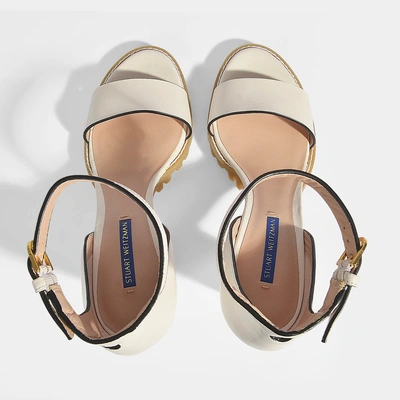 Shop Stuart Weitzman | Winona Platforms Sandals In Cream Dress Nappa Leather