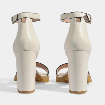 Shop Stuart Weitzman | Winona Platforms Sandals In Cream Dress Nappa Leather
