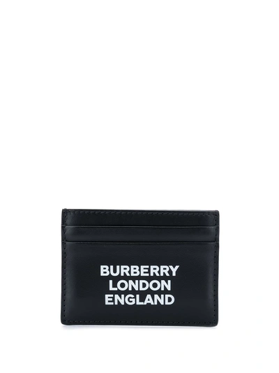 Shop Burberry Kartenetui Mit Text-print - Schwarz In Black