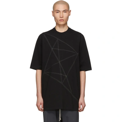 Shop Rick Owens Black Topstitching T-shirt In 0908 Blkprl