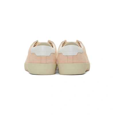 Shop Saint Laurent Pink Suede Court Classic Sl/06 Sneakers In 9949 White